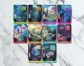 Triome Lands - Retro Futuristic / Vintage - Full Art Holographic - for collectors and MTG players - Altered Magic Cards