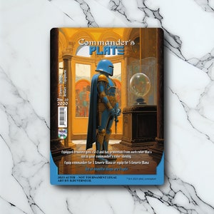 Commander's Plate - Retro Futuriste / Vintage - Full Art Holographique - pour les collectionneurs et les joueurs MTG - Cartes Magic Altérées