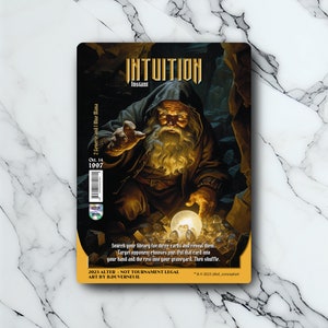 Intuizione - Retro Futuristico / Vintage - Full Art Olografico - per Collezionisti e Giocatori MTG - Carte Magiche Alterate