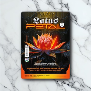 Lotus Petal - Retro Futuriste / Vintage - Full Art Holographique - pour les collectionneurs et les joueurs MTG - Cartes Magic Altérées