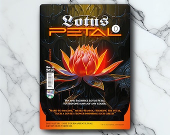 Lotus Petal - Retro Futuristic / Vintage - Full Art Holographic - for collectors and MTG players - Altered Magic Cards