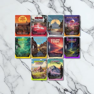 Fetch Lands - Retro Futuriste / Vintage - Full Art Holographique - pour les collectionneurs et les joueurs MTG - Cartes Magic Altérées