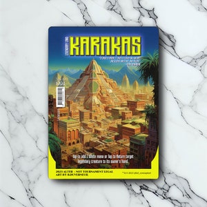 Karakas - Retro Futuriste / Vintage - Full Art Holographique - pour les collectionneurs et les joueurs MTG - Cartes Magic Altérées
