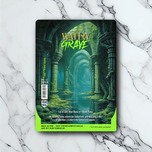 Watery Grave - Vintage - Arte completa holográfica - para colecionadores e jogadores de MTG - Cartas mágicas alteradas