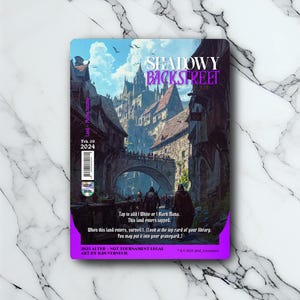 Shadowy Backstreet - Surveil Lands / Vintage - Arte holográfico completo - Para coleccionistas y jugadores de MTG - Cartas de Altered Magic