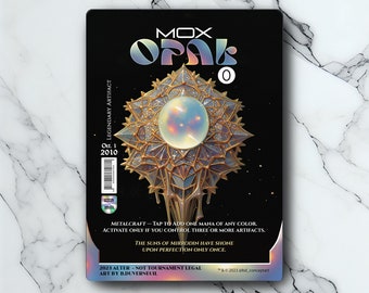 Mox Opal - Retro Futuristic / Vintage - Full Art Holographic - for collectors and MTG players - Altered Magic Cards