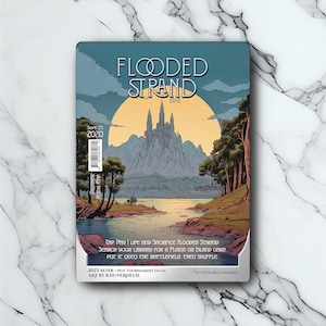 Flooded Strand - Retro Futuriste / Vintage - Full Art Holographique - pour les collectionneurs et les joueurs MTG - Cartes Magic Altérées