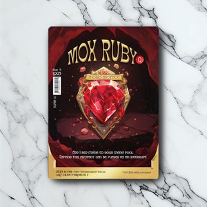 Mox Ruby - Retro Futuriste / Vintage - Full Art Holographique - pour les collectionneurs et les joueurs MTG - Cartes Magic Altérées
