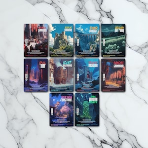 Bounce Lands - Retro Futuristic / Vintage - Full Art Holographic - for MTG Collectors and Players - Altered Magic Cards