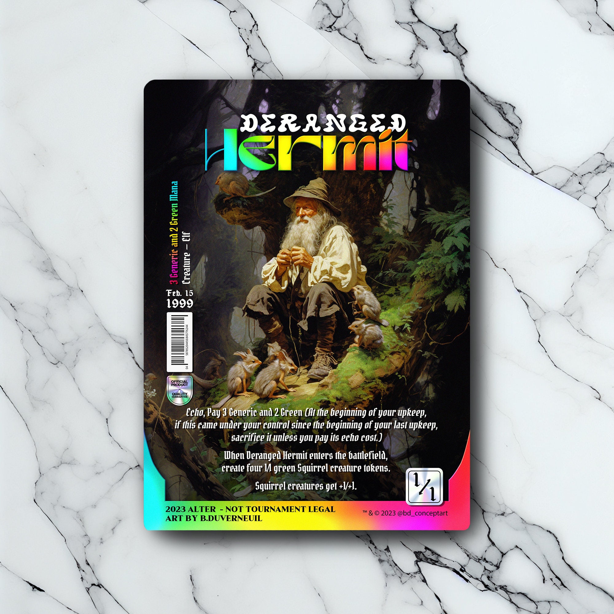 Deranged Hermit - Vintage - Full Art Holographic - for Collectors 