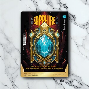 Mox Sapphire - Retro Futuriste / Vintage - Full Art Holographique - pour les collectionneurs et les joueurs MTG - Cartes Magic Altérées