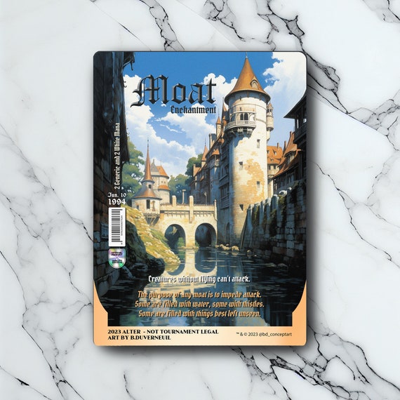 Moat - Vintage - Full Art Holographic - for Collectors and MTG Players -  Altered Magic Card - Etsy