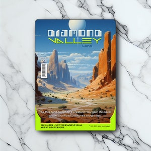 Diamond Valley - Retro Futuriste / Vintage - Full Art Holographique - pour les collectionneurs et les joueurs MTG - Cartes Magic Altérées