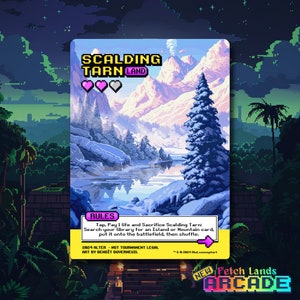 Scalding Tarn - Arcade / Retro Gaming - Full Art Holographique - pour les collectionneurs et les joueurs MTG - Cartes Magic Altérées