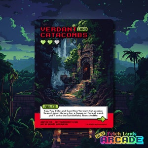 Verdant Catacombs - Arcade / Retro Gaming - Full Art Holographique - pour les collectionneurs et les joueurs MTG - Cartes Magic Altérées