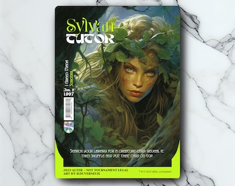 Sylvan Tutor - Retro Futuristic / Vintage - Full Art Holographic - for collectors and MTG players - Altered Magic Card