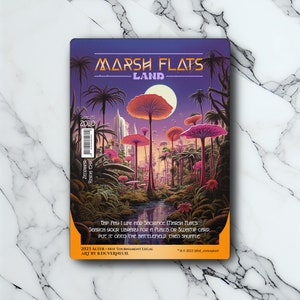 Marsh Flats - Retro Futuriste / Vintage - Full Art Holographique - pour les collectionneurs et les joueurs MTG - Cartes Magic Altérées