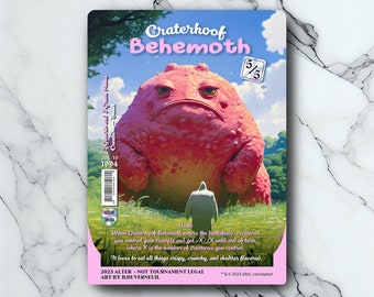Craterhoof Behemoth - kawaii / Vintage - Full Holographic Art - for collectors and MTG players - Altered Magic Cards