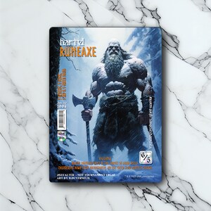 Bartel Runeaxe - Retro Futuriste / Vintage - Full Art Holographique - pour les collectionneurs et les joueurs MTG - Carte Magic Altérée