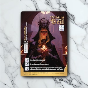 Liliana of the Veil - Vintage - Full Art Holographique - pour les collectionneurs et les joueurs MTG - Cartes Magic Altérées