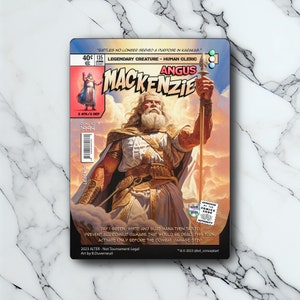 Angus Mackenzie - Retro Futuriste / Vintage - Full Art Holographique - pour les collectionneurs et les joueurs MTG - Cartes Magic Altérées