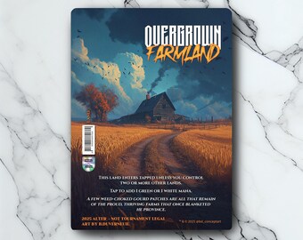 Overgrown Farmland - Vintage - Full Art Holographic - for MTG Collectors and Players - Altered Magic Cards