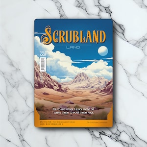 Scrubland - Retro Futuriste / Vintage - Full Art Holographique - pour les collectionneurs et les joueurs MTG - Cartes Magic Altérées