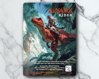 Allosaurus Rider - Vintage - Full Art Holographic - for collectors and MTG players - Altered Magic Cards