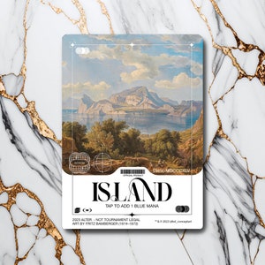 Insel – Brutalistischer Stil – Vollständige holografische Kunst – für Sammler und MTG-Spieler – Veränderte Zauberkarten