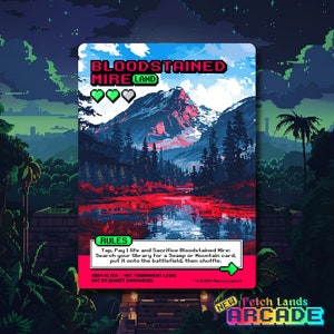 Bloodstained Mire - Arcade / Retro Gaming - Full Art Holographique - pour les collectionneurs et les joueurs MTG - Cartes Magic Altérées