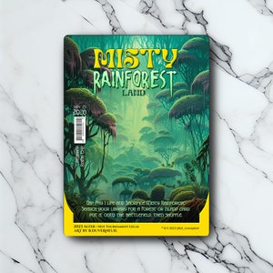 Misty Rainforest - Retro Futuriste / Vintage - Full Art Holographique - pour les collectionneurs et les joueurs MTG - Cartes Magic Altérées