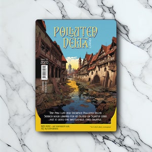 Polluted Delta - Retro Futuriste / Vintage - Full Art Holographique - pour les collectionneurs et les joueurs MTG - Cartes Magic Altérées