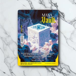 Mana Vault - Retro Futuriste / Vintage - Full Art Holographique - pour les collectionneurs et les joueurs MTG - Cartes Magic Altérées