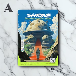 Shrine Token - Retro Futuriste - Full Art Holographique - pour les collectionneurs & les joueurs MTG - Carte Magic Altérée