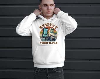 Respecteer je GEGEVENS-hoodie, grappige technische hoodie, sweater programmeur humor, hoodie data Science geek, uniseks coderingscadeau