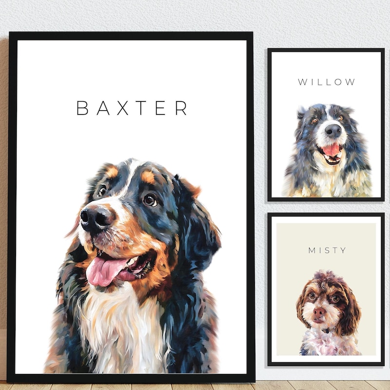 Custom Pet Portraits Personalized from Your Pets Photo, Pet memorial gif, Dog Portrait, Pet Art Pet Drawing, Digital Download