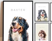 Custom Pet Portrait from Photo, Personalized Dog & Cat Portrait, Digital Pet Art, Pet Memorial Gift for Pet Lovers