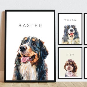 Custom Pet Portraits Personalized from Your Pets Photo, Pet memorial gif, Dog Portrait, Pet Art Pet Drawing, Digital Download