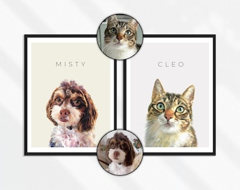 Pet Sympathy Gift, Cute Dog Drawing, Digital File, Portraits from Photo, Pet Memorial Gift, Personalized Pet Drawing