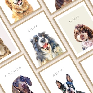 Retrato de mascota personalizado a partir de una foto - Retratos de perros y gatos personalizados - Regalos de arte conmemorativo para mascotas - Regalos para amantes de los perros - Descarga digital