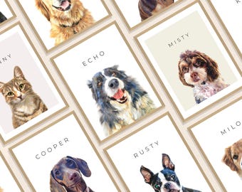 Custom Pet Portrait from Photo - Personalized Dog Cat Portraits - Pet Memorial Art Gifts- Gifts for dog lovers- Digital Download