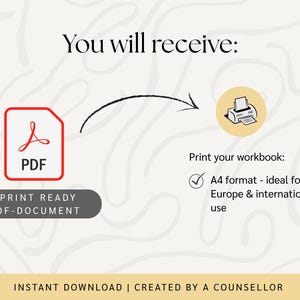 May include: A digital download of a printable workbook in PDF format. The workbook is designed for A4 paper, which is the standard size in Europe and many other countries.