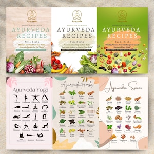 Printable Ayurveda Bundle with Recipes, Posters, and E-books | Weekly Planner for a Healthy Life | Healthy Recipes for the Week | Dosha Test