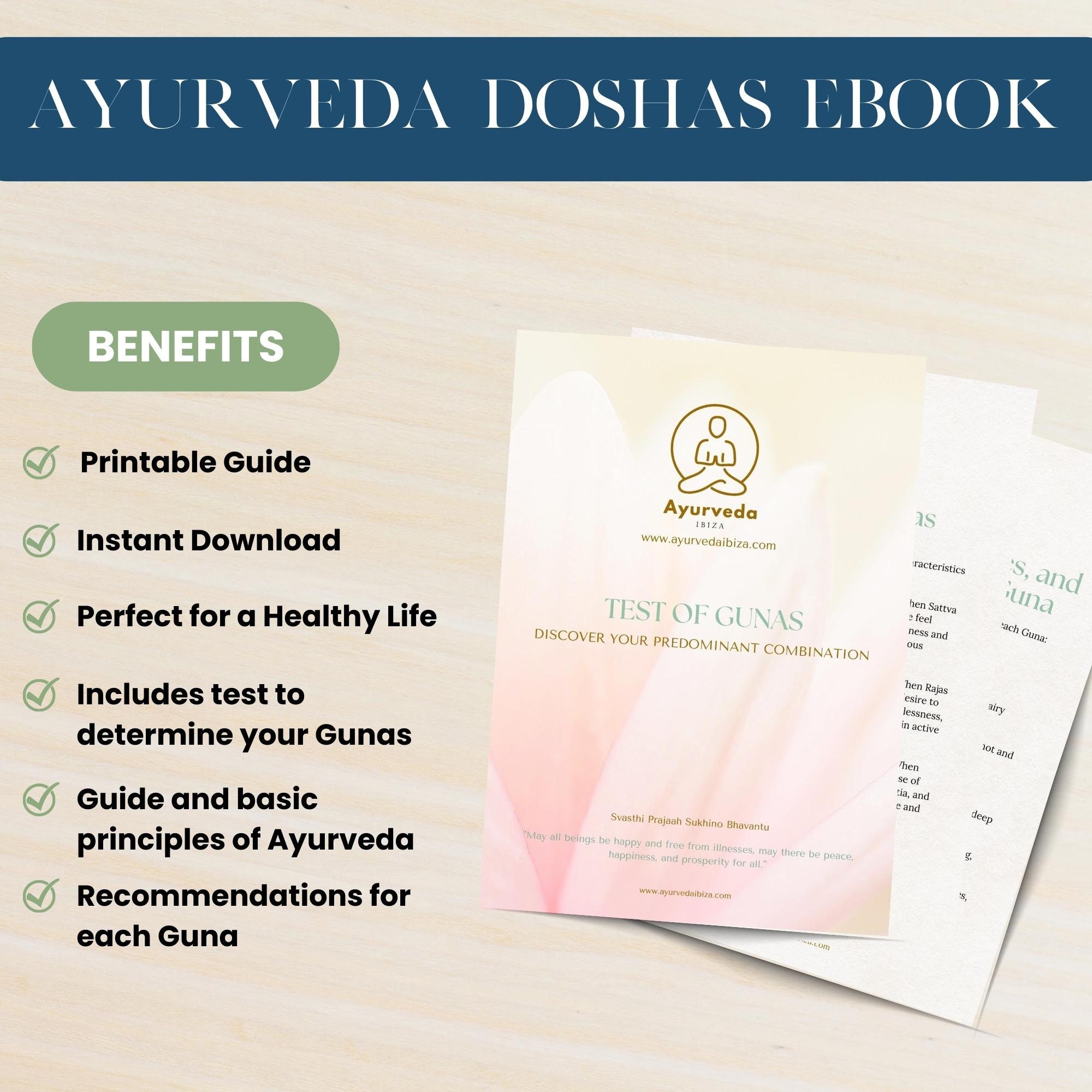 Ayurveda Gunas Test Printable Workbook With Ayurvedic Knowlege