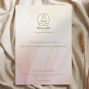 Ayurveda Gunas Test Printable | Workbook with ayurvedic knowlege | Printable Self Care Book | Ayurveda diagnosis | Dosha Quiz