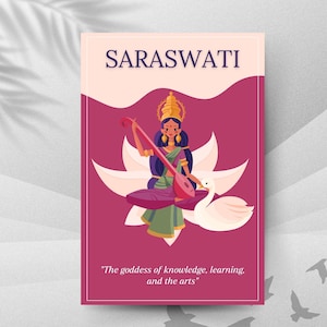 Printable Poster of Hindu God | Digital Art Practitioners Ayurveda Philosophy | Goddess of Wealth, Fortune, Love, Beauty, Joy, & Prosperity