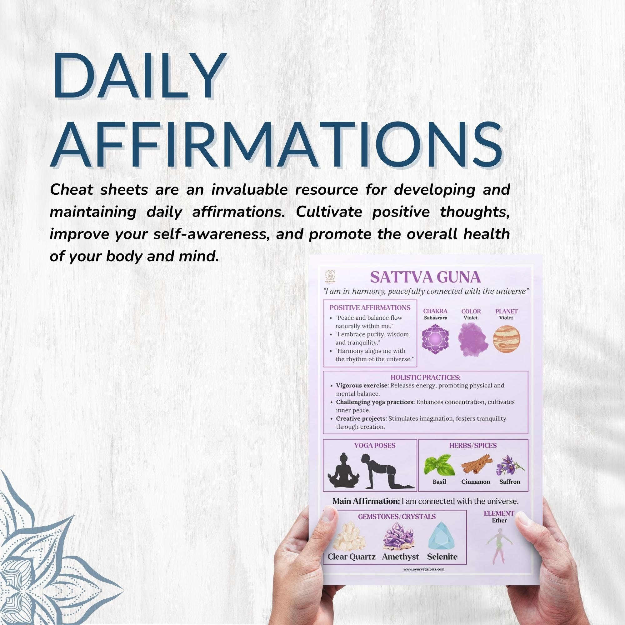 Ayurveda Doshas and Gunas Printable Cheat Sheets Ayurvedic Journal