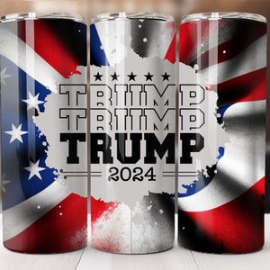 Trump Trump Trump 2024, 20oz Skinny Tumbler Wrap, Sublimation Design, Straight Tumbler, PNG Digital Download (9.3x8.2)