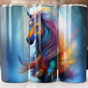 Whimsical Horse, Fantasy, 20oz Skinny Tumbler Wrap, Sublimation Design, Straight Tumbler, PNG Digital Download (9.3x8.2)