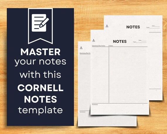Undated Goodnotes Cornell Notes, Printable Note Template, iPad Template, Digital Journal PDF, Template, Simple, Fillable